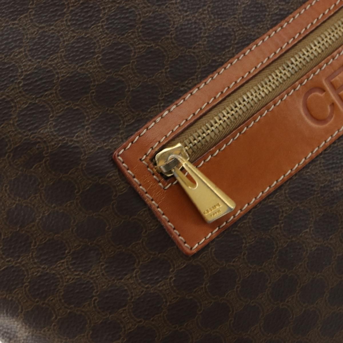Celine Vintage Macadam Tote Bag Canvas Brown Canvas Tote Bag Bag
