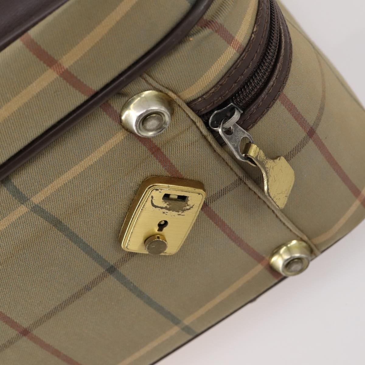 Burberry Nova Check Boston Bag Canvas Beige Canvas Travel Bag