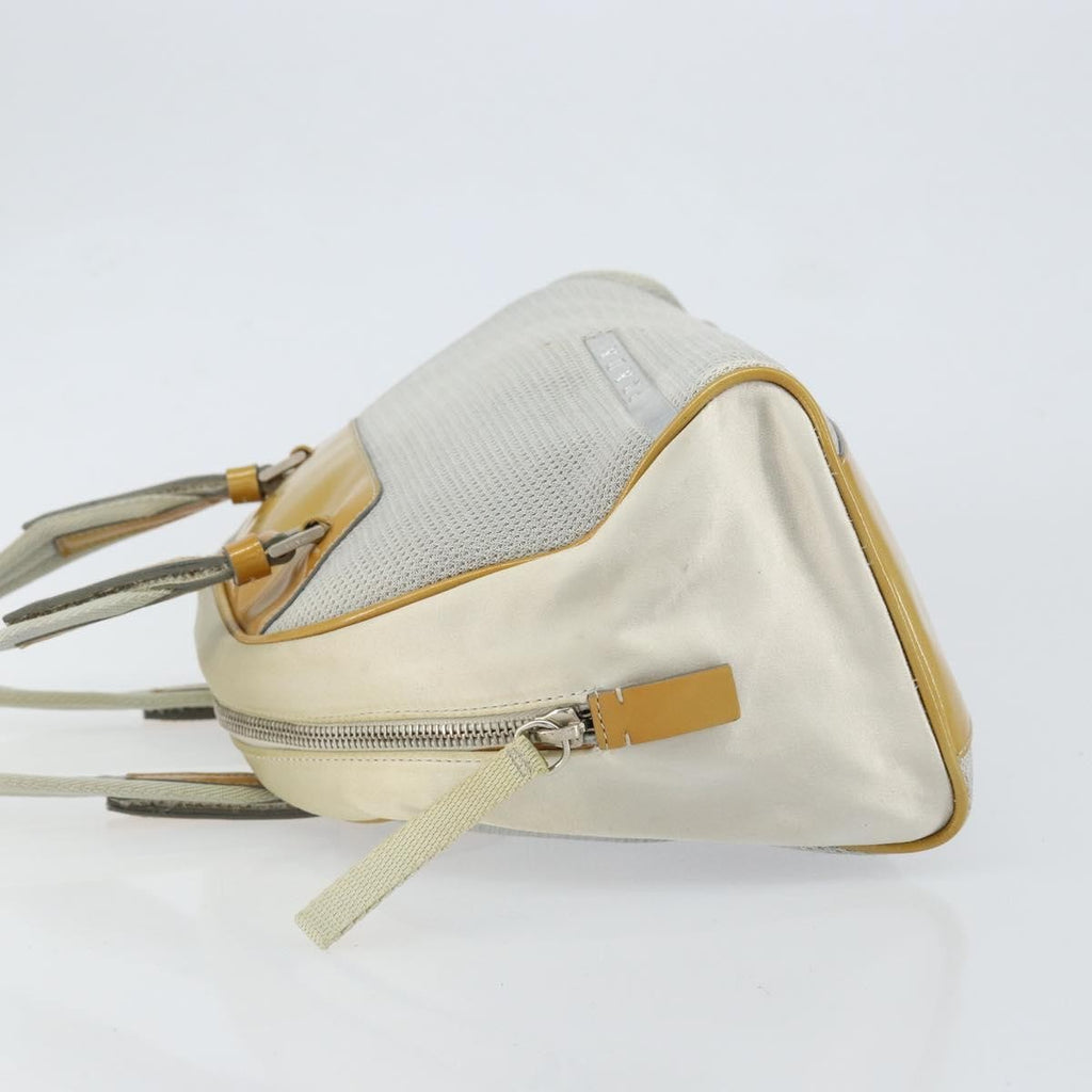 Prada Vintage Zip Handbag Tessuto Silver Nylon Handbag