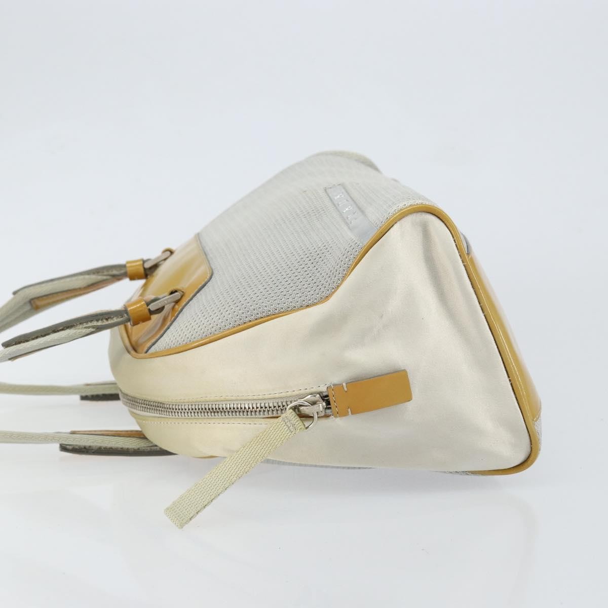 Prada Vintage Zip Handbag Tessuto Silver Nylon Handbag