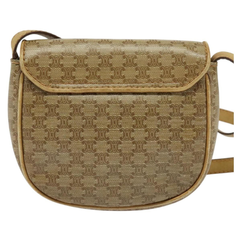 Celine Vintage Macadam Shoulder Bag Macadam Canva  Vinyl Beige Pvc Bag
