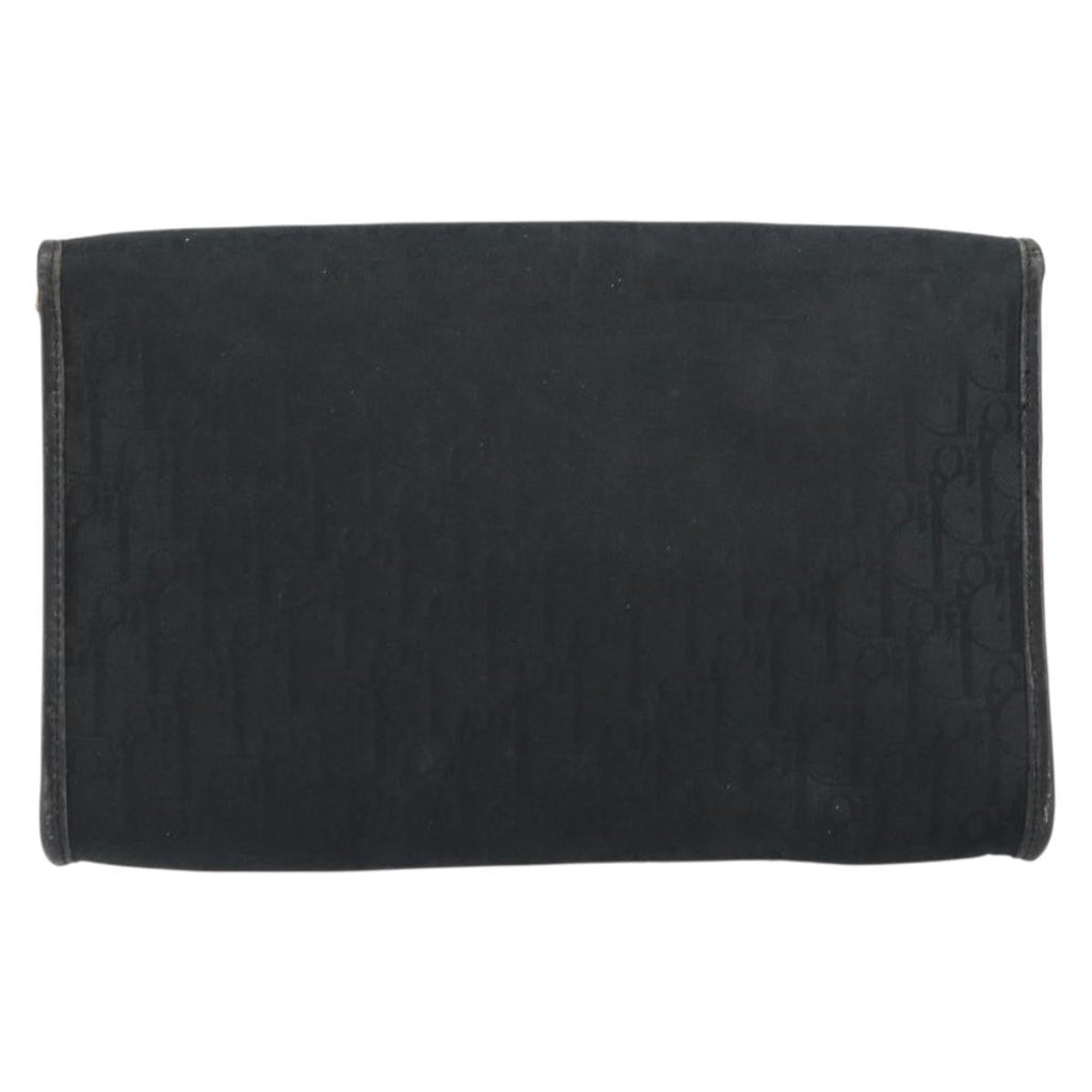 Christian Dior Vintage Chain Flap Shoulder Bag Diorissimo Canvas Black Canvas Shoulder Bag Bag (Pre-Owned)