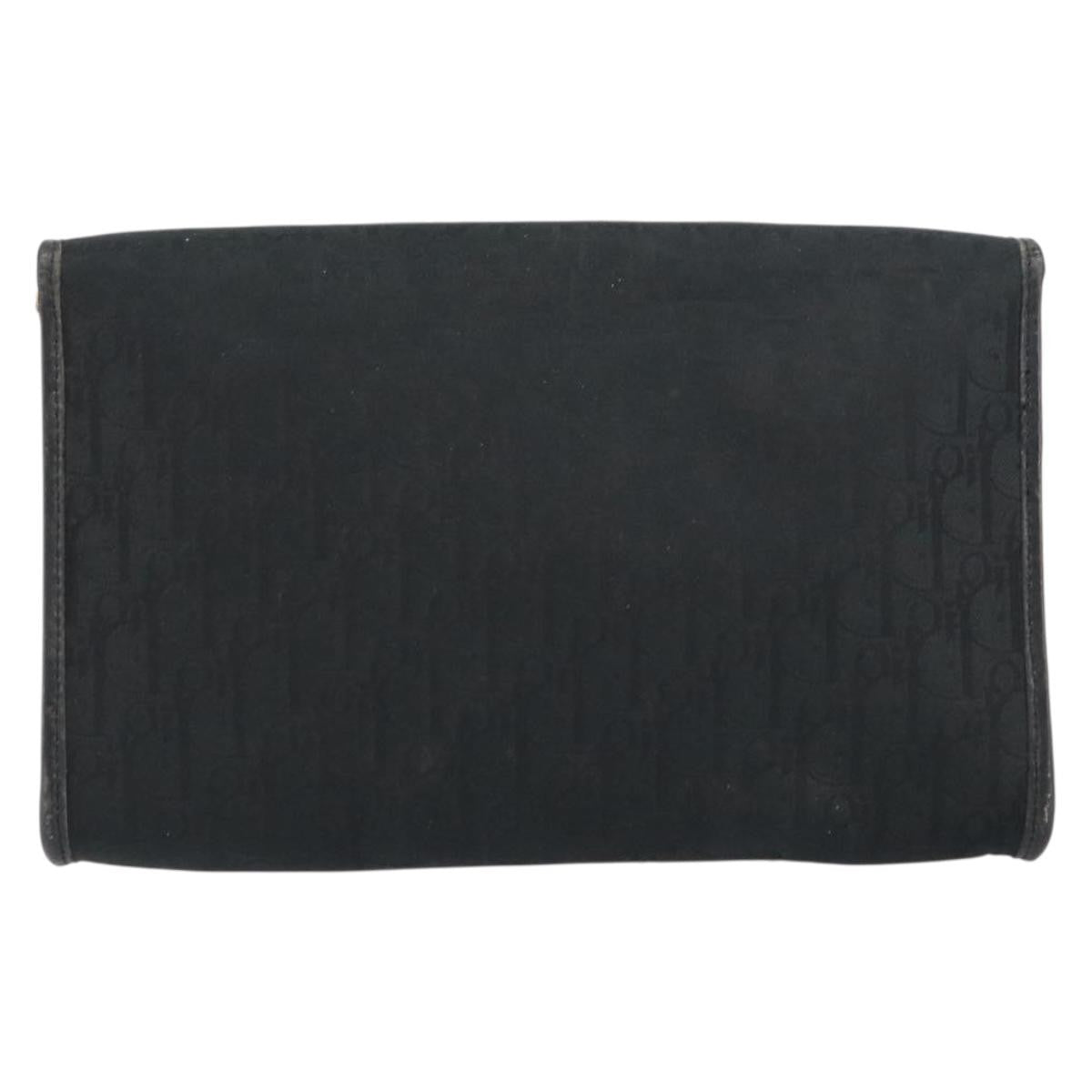 Christian Dior Vintage Chain Flap Shoulder Bag Diorissimo Canvas Black Canvas Shoulder Bag Bag (Pre-Owned)
