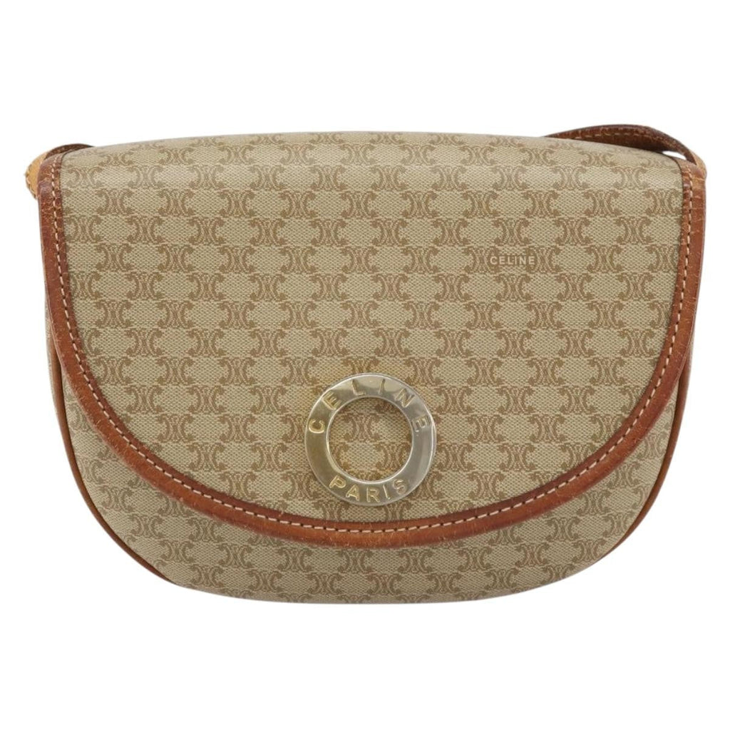 Celine Macadam Shoulder Bag Pvc Leather Beige Pvc Shoulder Bag Bag