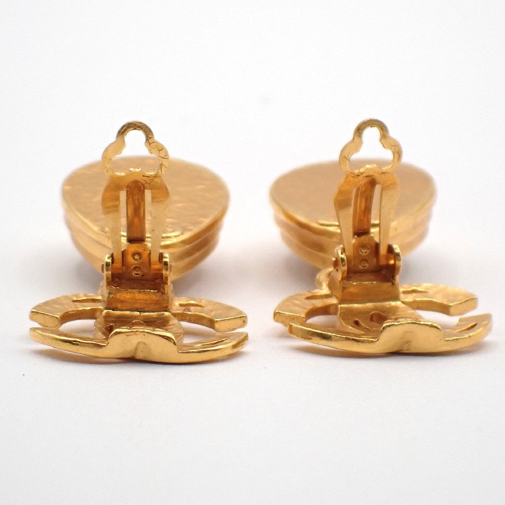 Chanel Cc Teardrop Earrings Metal With Faux Pearl Gold Gold_Plated Earrings Jewelry