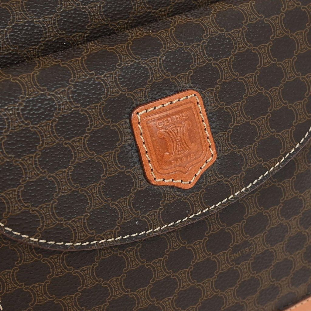 Celine C Macadam Handbag Canvas Brown Canvas Handbag