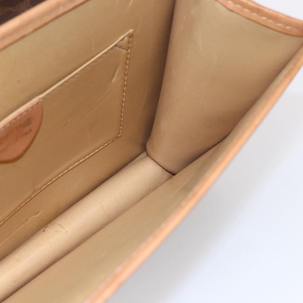 Celine Vintage Macadam Shoulder Bag Canvas And Leather Brown Canvas Shoulder Bag Bag
