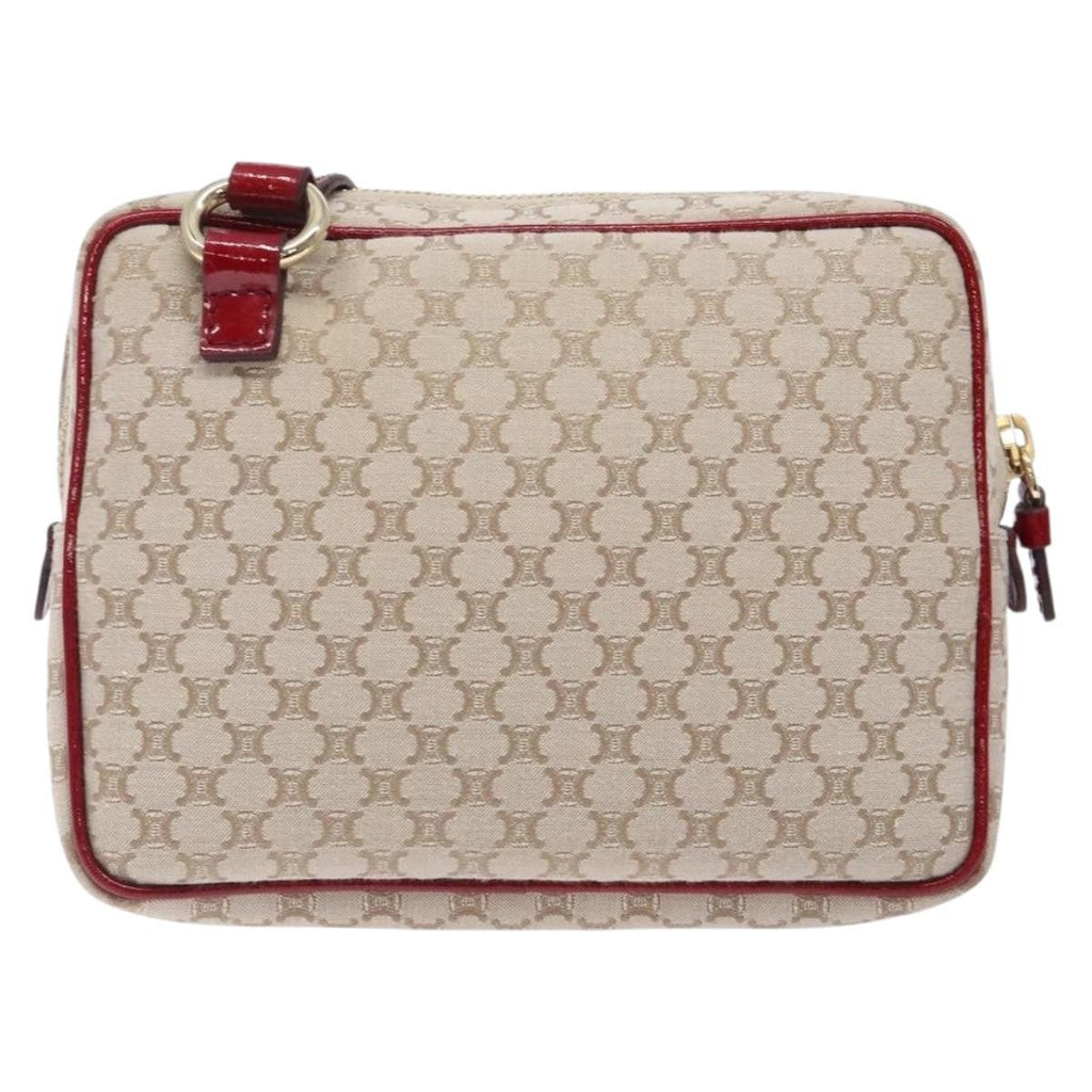 Celine Vintage Macadam Shoulder Bag Canvas Beige Canvas Shoulder Bag Bag