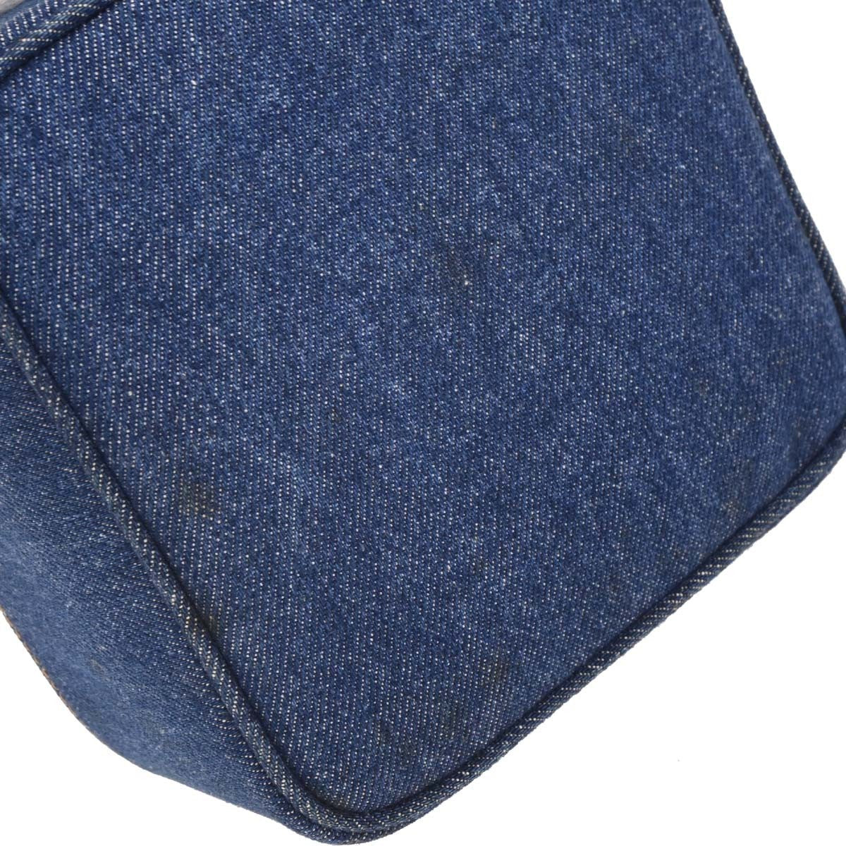 Chanel Vintage Cc Vanity Case Denim Blue Denim_Jeans Handbag