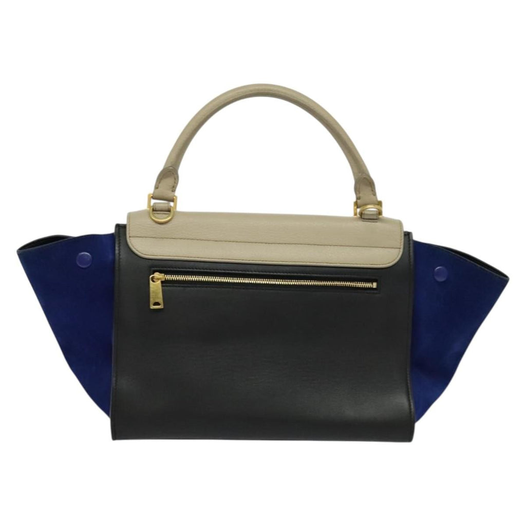 Celine Tricolor Trapeze Bag Leather Beige Leather Handbag