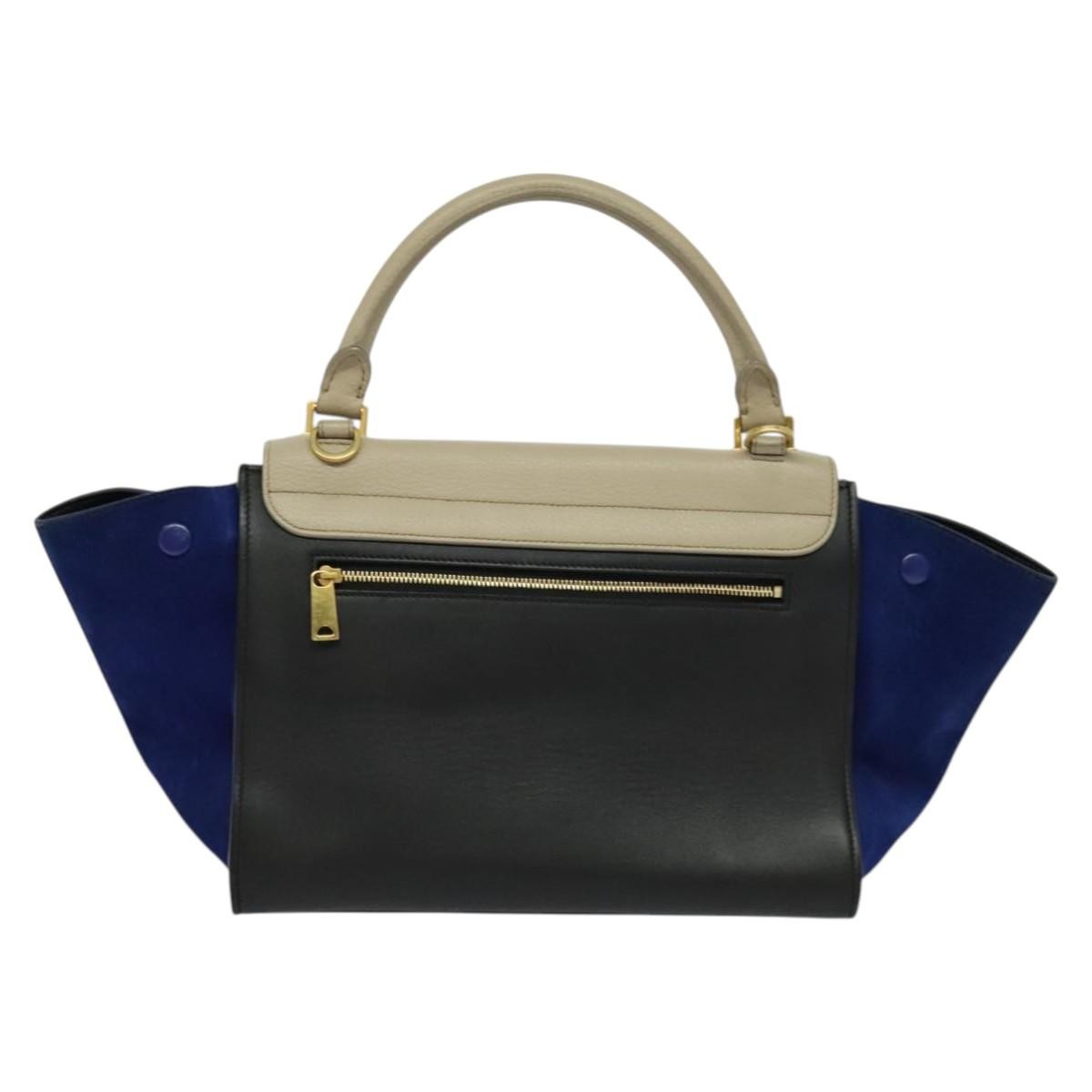 Celine Tricolor Trapeze Bag Leather Beige Leather Handbag