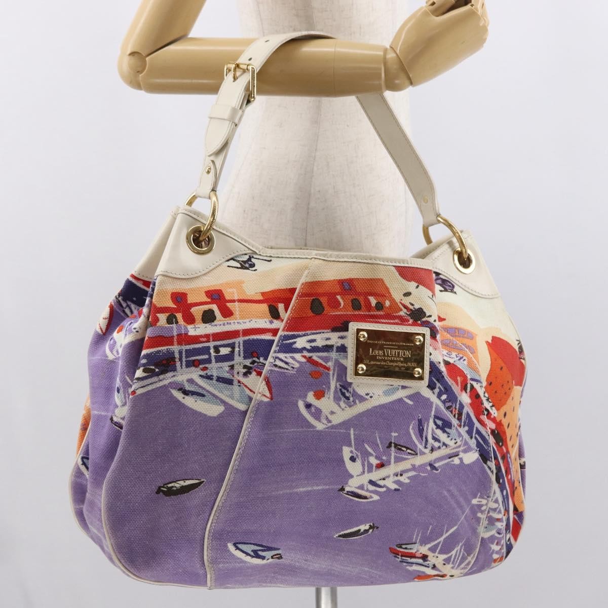 Louis Vuitton Galliera Handbag Riviera Cruise Canvas Purple Canvas Tote Bag