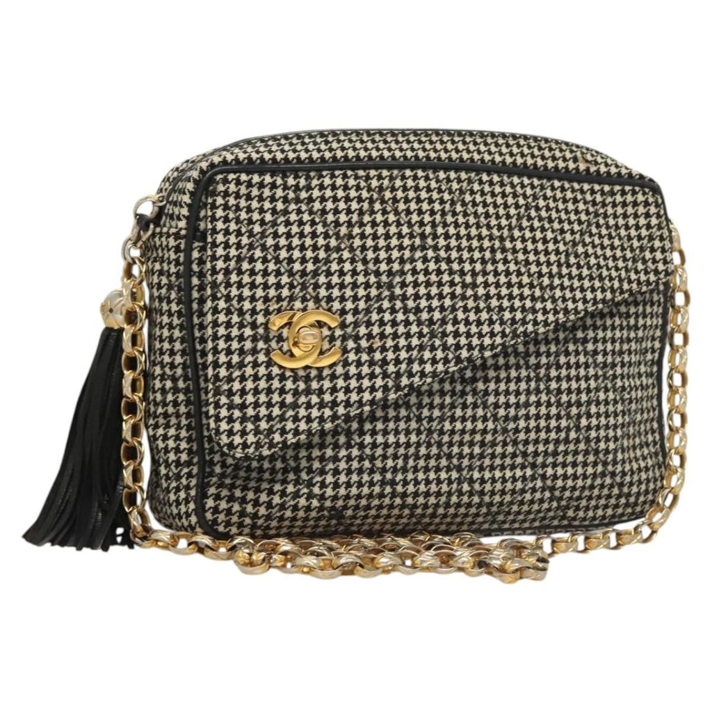 Chanel Vintage Front Pocket Camera Bag Canvas White Canvas Shoulder Bag Bag