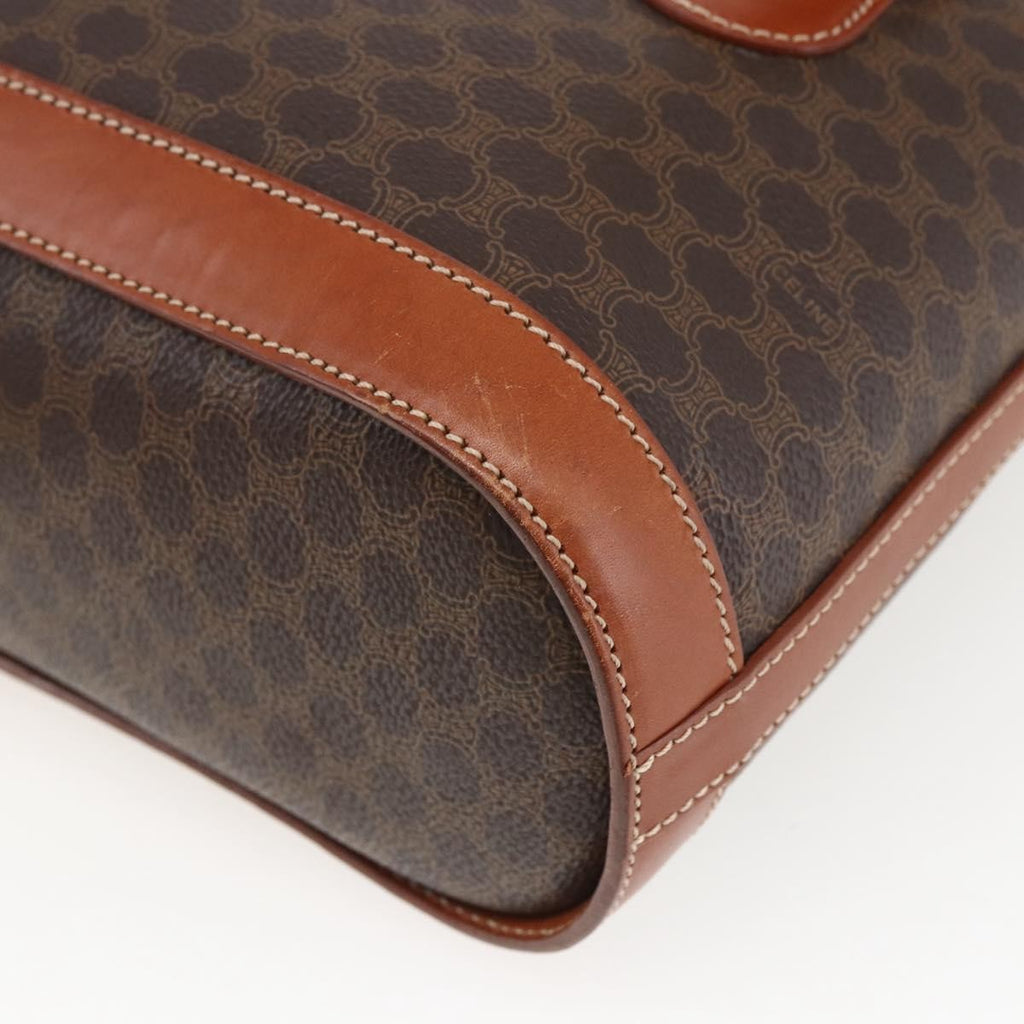 Celine Vintage Macadam Handbag Canvas And Leather Brown Canvas Handbag