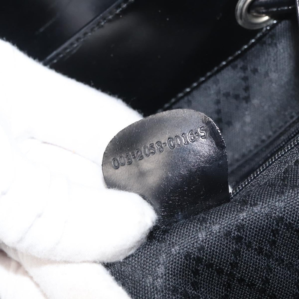 Gucci Vintage Bamboo Backpack Patent Leather Black Patent_Leather Backpack Bag (Pre-Owned)