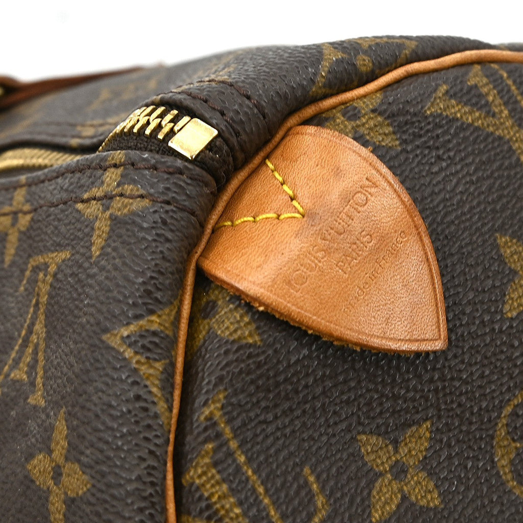 Louis Vuitton Speedy Handbag Monogram Canvas Brown Canvas,Leather Handbag