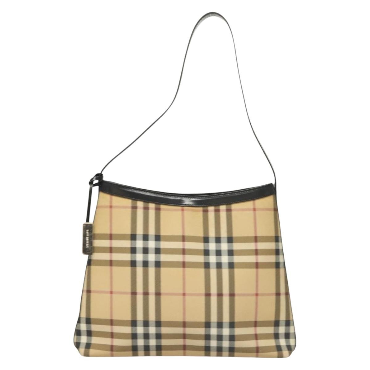 Burberry Shoulder Bag Nova Check Canvas Beige Pvc Bag