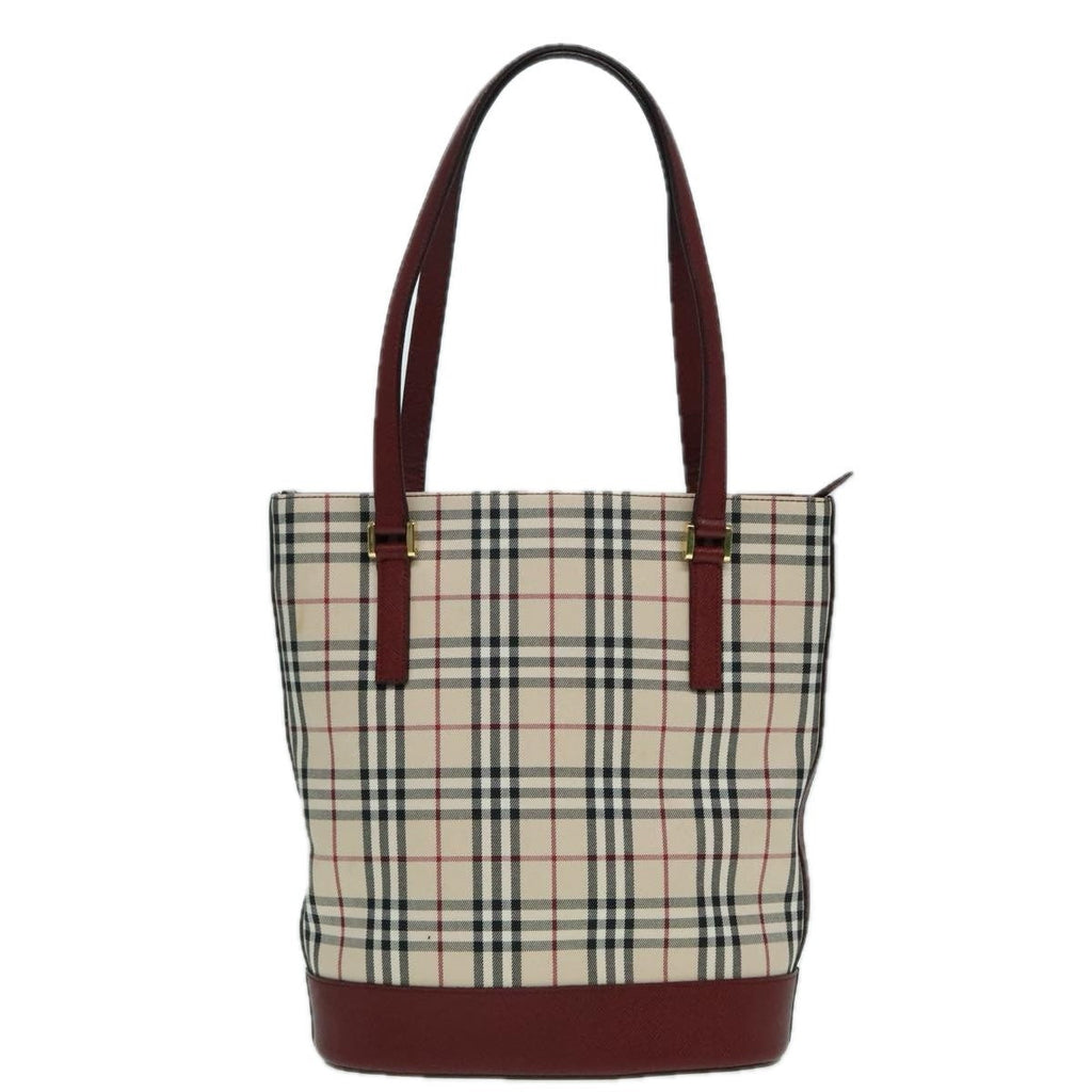 Burberry Nova Check Tote Canvas And Leather Beige Canvas Tote Bag