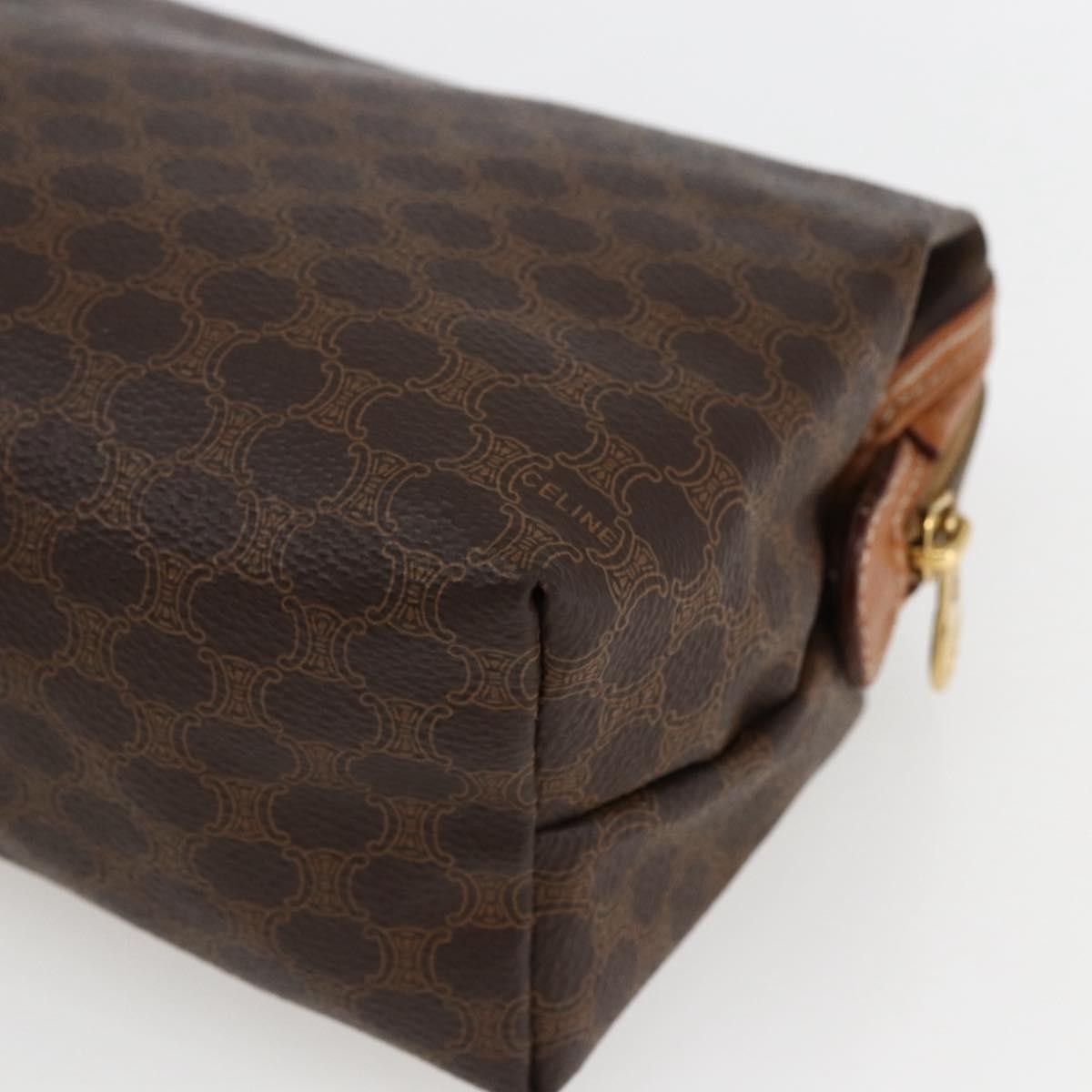 Celine Macadam Pochette Canvas And Leather Brown Canvas Clutche & Pouche Bag
