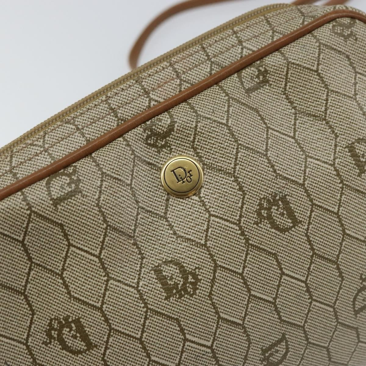 Christian Dior Vintage Honeycomb Shoulder Bag Canvas Beige Canvas Shoulder Bag Bag (Pre-Owned)