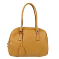 Prada Bowler Bag Saffiano Leather Beige Leather Handbag