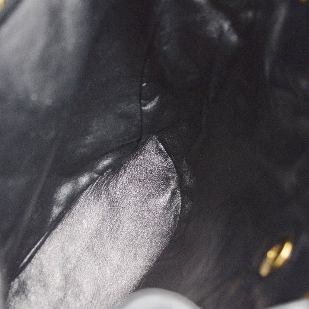 Chanel Duma Drawstring Backpack Quilted Leather Black Leather Backpack Bag