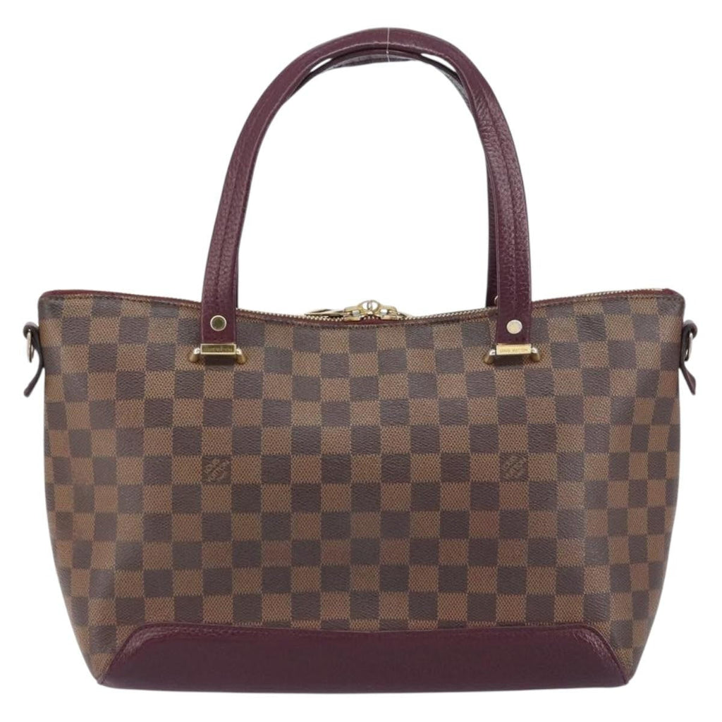 Louis Vuitton Hyde Park Handbag Damier With Leather Brown Canvas Handbag