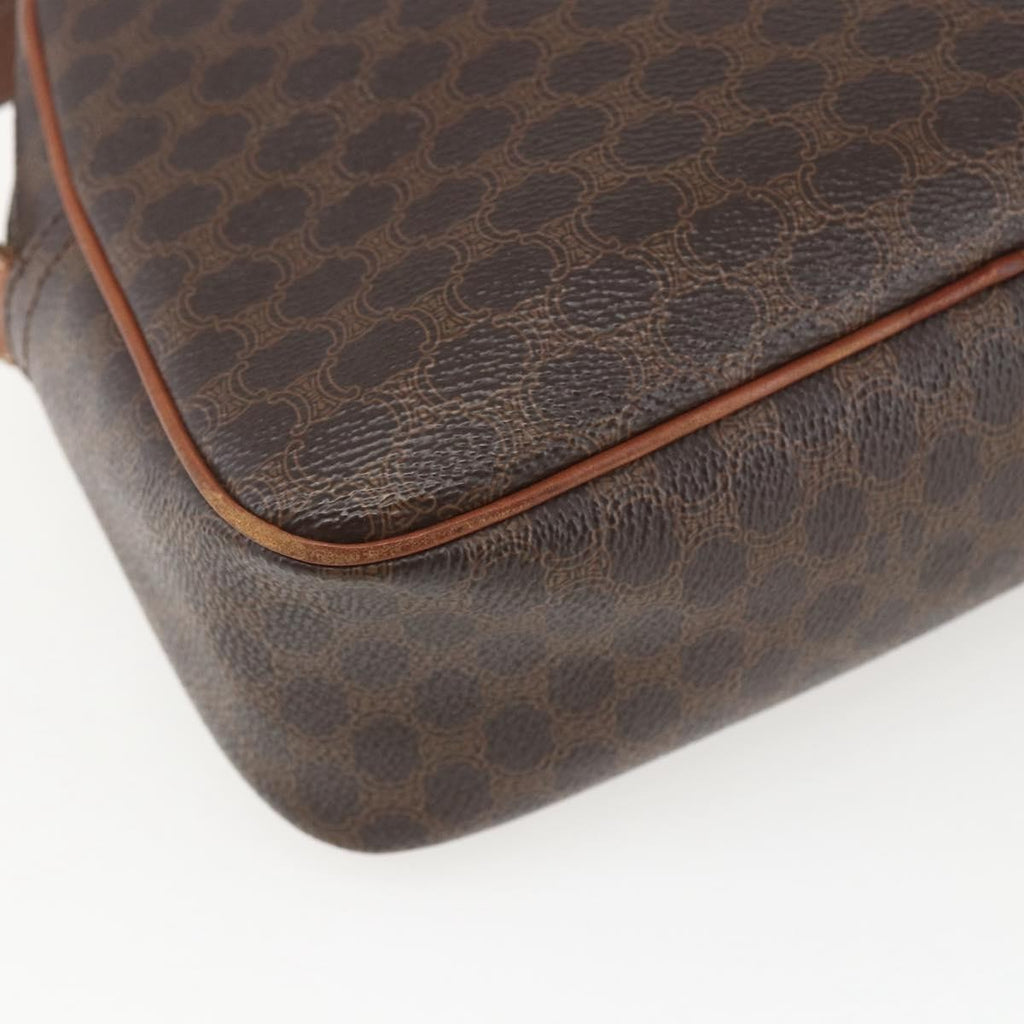 Celine Vintage Macadam Shoulder Bag Canvas And Leather Brown Canvas Shoulder Bag Bag