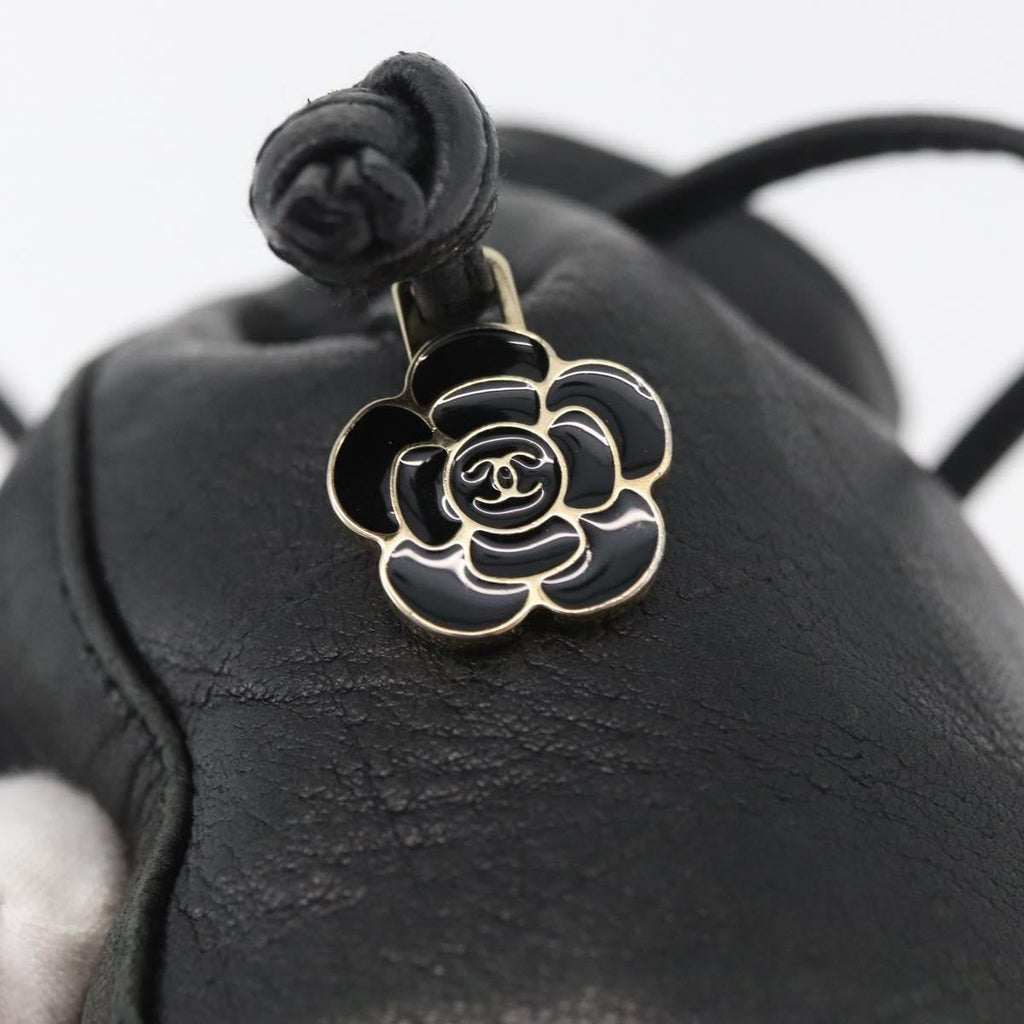 Chanel Camellia Clutch Bag Leather Black Leather Clutche & Pouche Bag