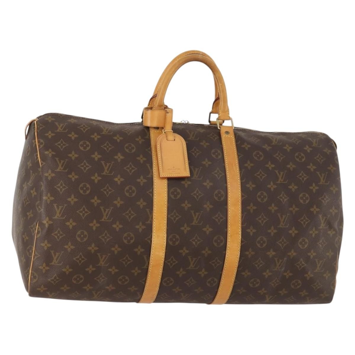 Louis Vuitton Keepall Bag Monogram Canvas Brown Canvas Travel Bag