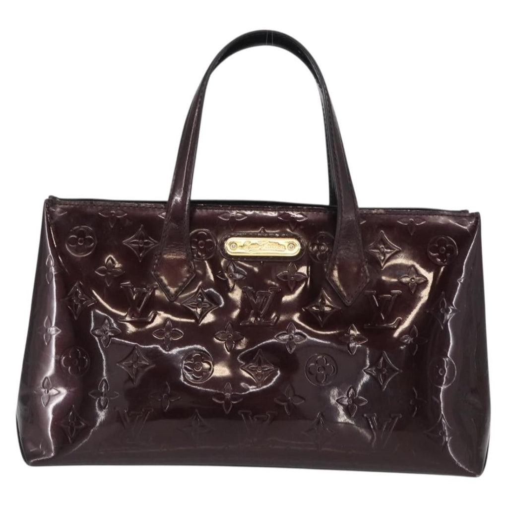 Louis Vuitton Wilshire Handbag Monogram Vernis Burgundy Patent_Leather Tote Bag