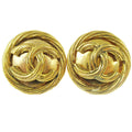 Chanel Cc Button Clip-On Earrings Metal Gold Gold_Plated Earrings Jewelry