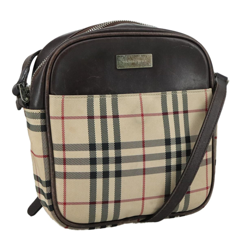 Burberry Nova Check Shoulder Bag Canvas And Leather Beige Canvas Shoulder Bag