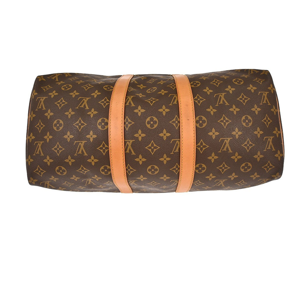 Louis Vuitton Keepall Bag Monogram Canvas Brown Canvas Travel Bag