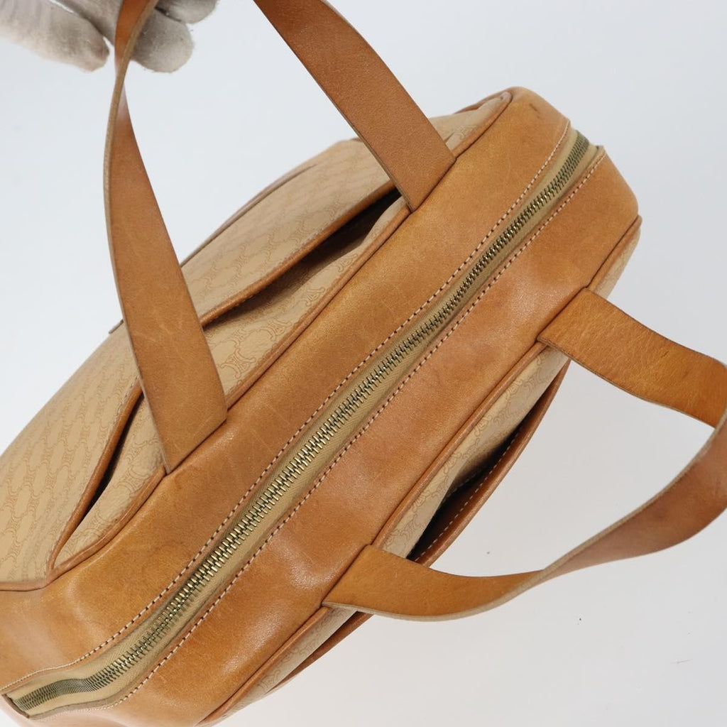 Celine Vintage Macadam Handbag Canvas And Leather Beige Canvas Handbag