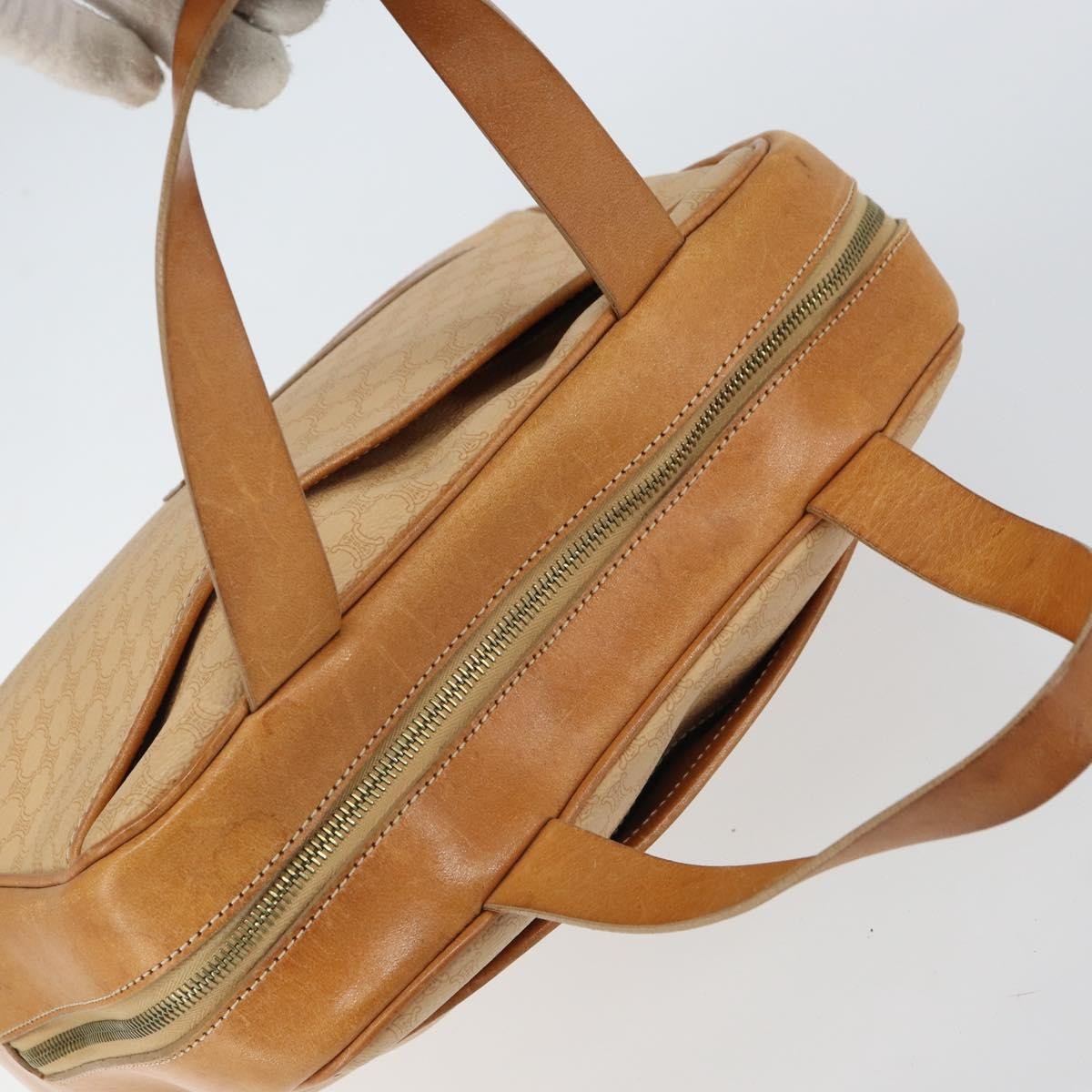 Celine Vintage Macadam Handbag Canvas And Leather Beige Canvas Handbag