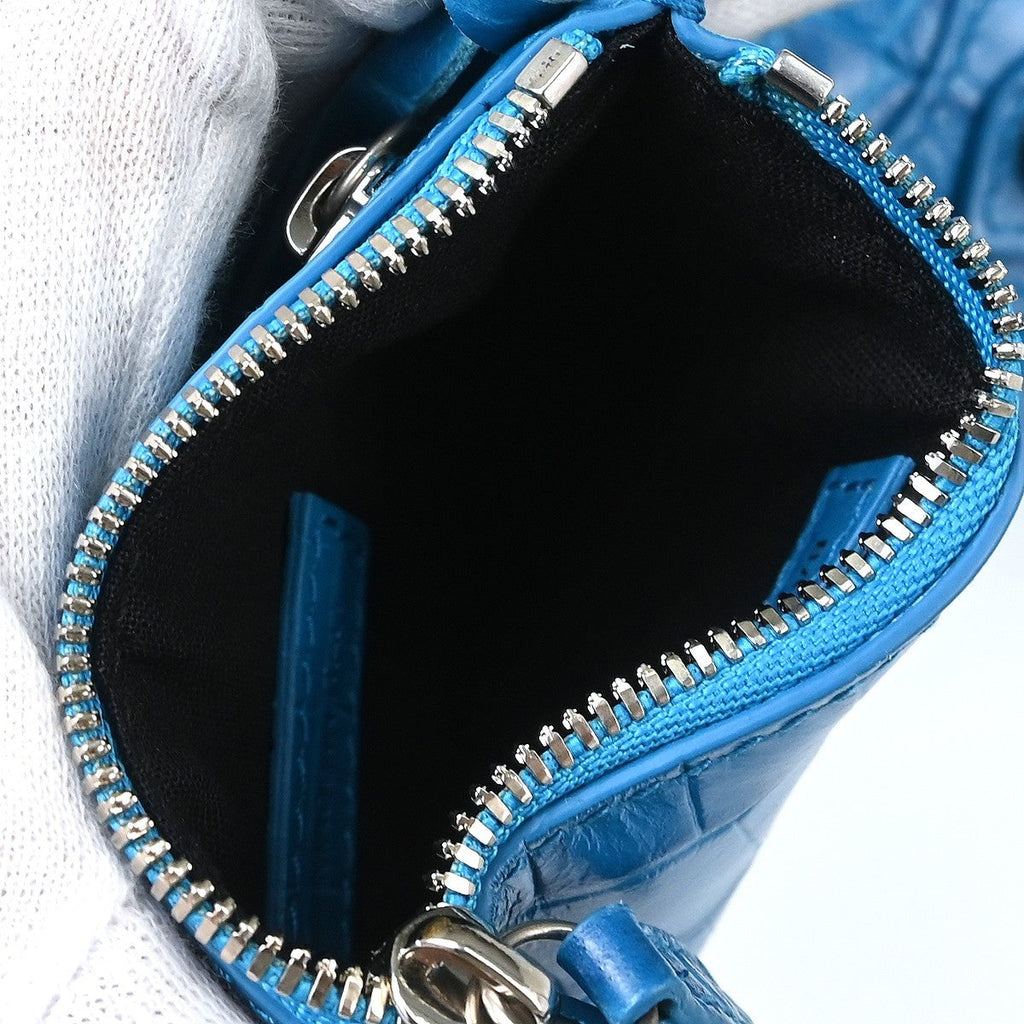Balenciaga Le Cagole Giant Studs Shoulder Bag Leather Blue Leather Shoulder Bag