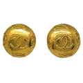 Chanel Cc Round Earrings Metal Gold Gold_Plated Earrings Jewelry
