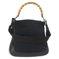 Gucci Diana Bamboo Shoulder Bag Gg Canvas Black Canvas Shoulder Bag Bag (Pre-Owned)
