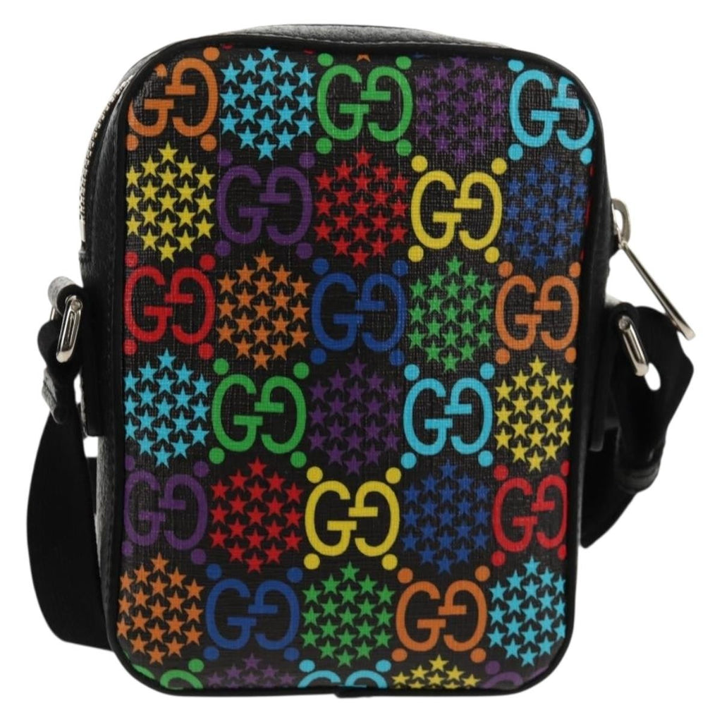 Gucci Front Zip Messenger Bag Psychedelic Print Gg Coated Canvas Multicolour Canvas Shoulder Bag Bag (Pre-Owned)