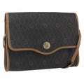 Christian Dior Vintage Honeycomb Flap Crossbody Bag Canvas And Leather Black Canvas Shoulder Bag Bag (Pre-Owned)