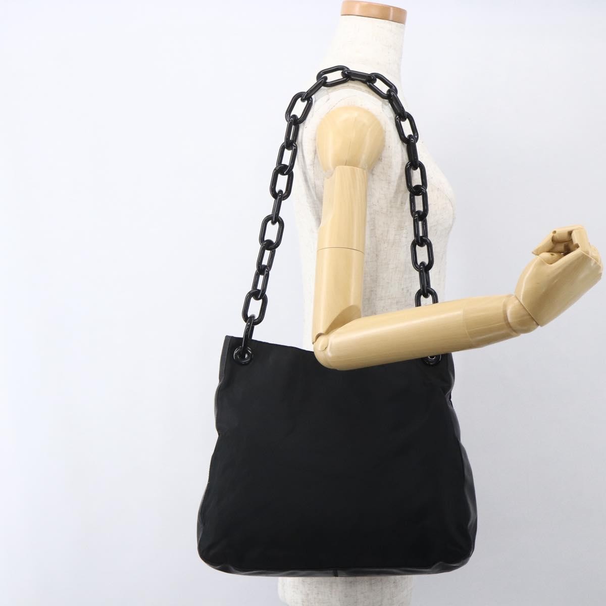 Prada Chain Shoulder Bag Tessuto Black Nylon Shoulder Bag Bag
