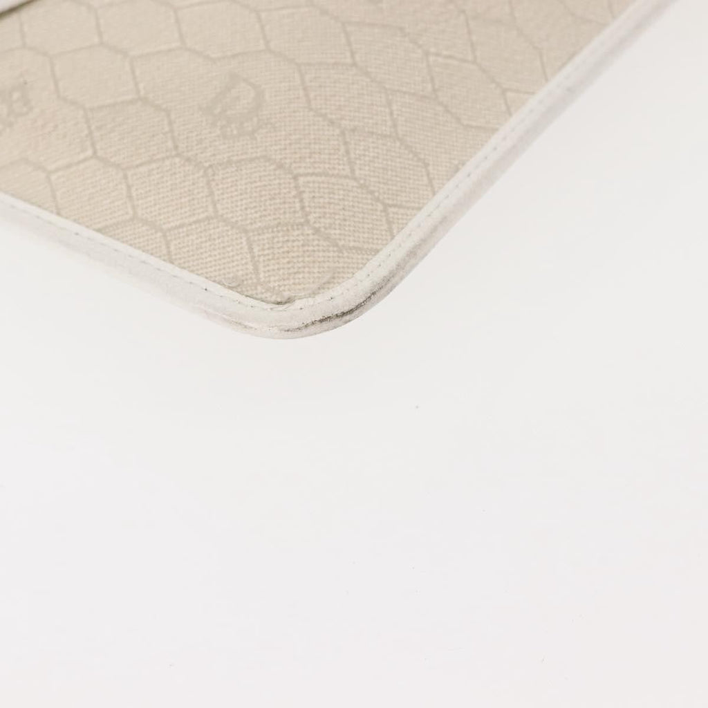 Christian Dior Vintage Honeycomb Clutch Canvas White Canvas Clutche & Pouche Bag (Pre-Owned)