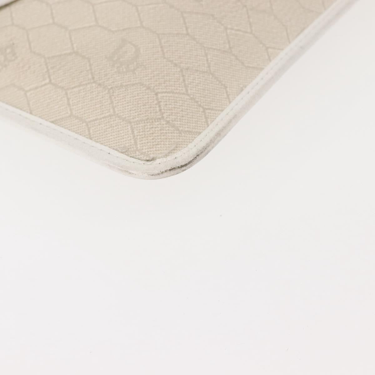 Christian Dior Vintage Honeycomb Clutch Canvas White Canvas Clutche & Pouche Bag (Pre-Owned)