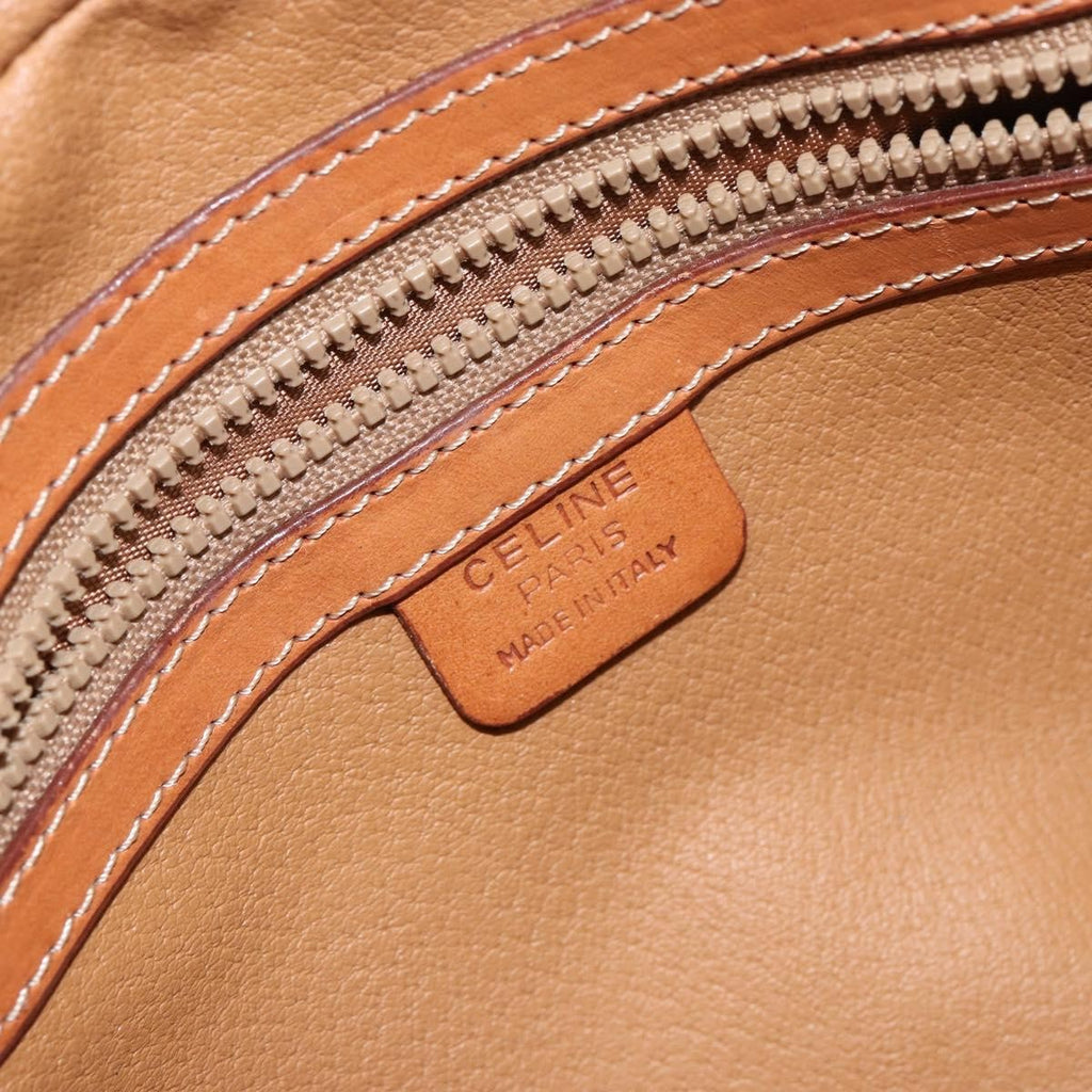 Celine Macadam Handbag Macadam With Leather Brown Canvas Handbag