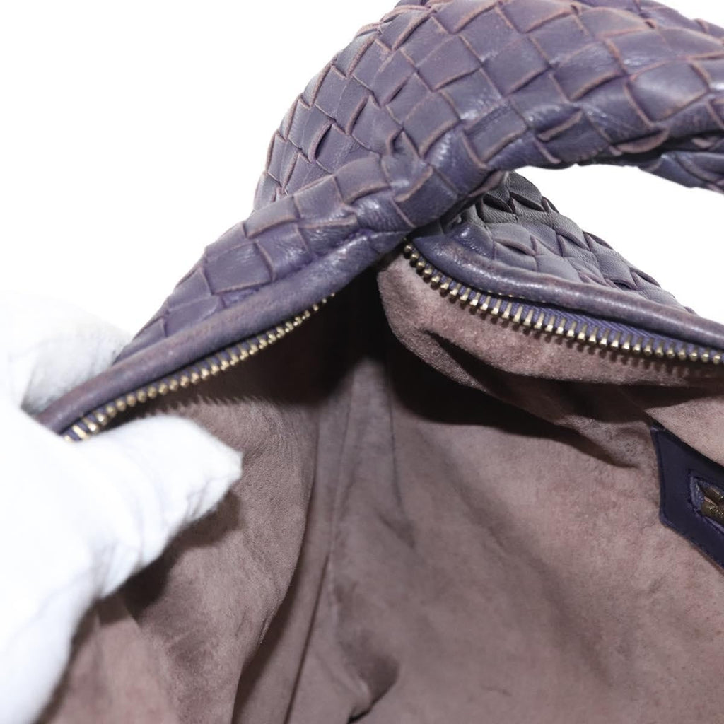 Bottega Veneta Veneta Hobo Pleated Intrecciato Nappa Purple Leather Shoulder Bag Bag