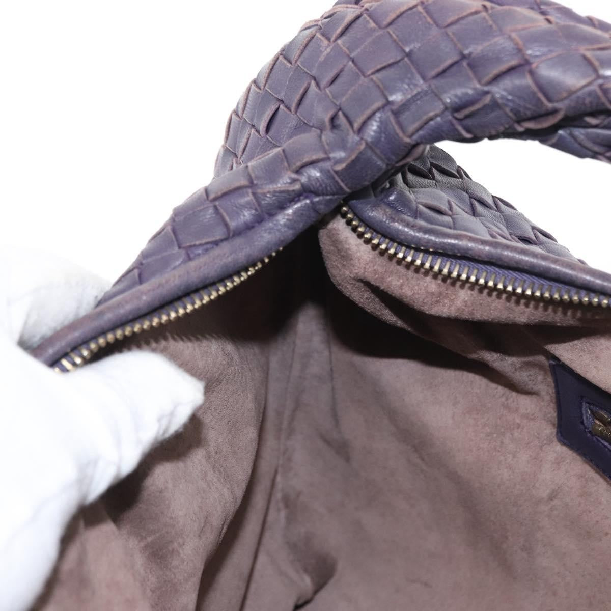 Bottega Veneta Veneta Hobo Pleated Intrecciato Nappa Purple Leather Shoulder Bag Bag