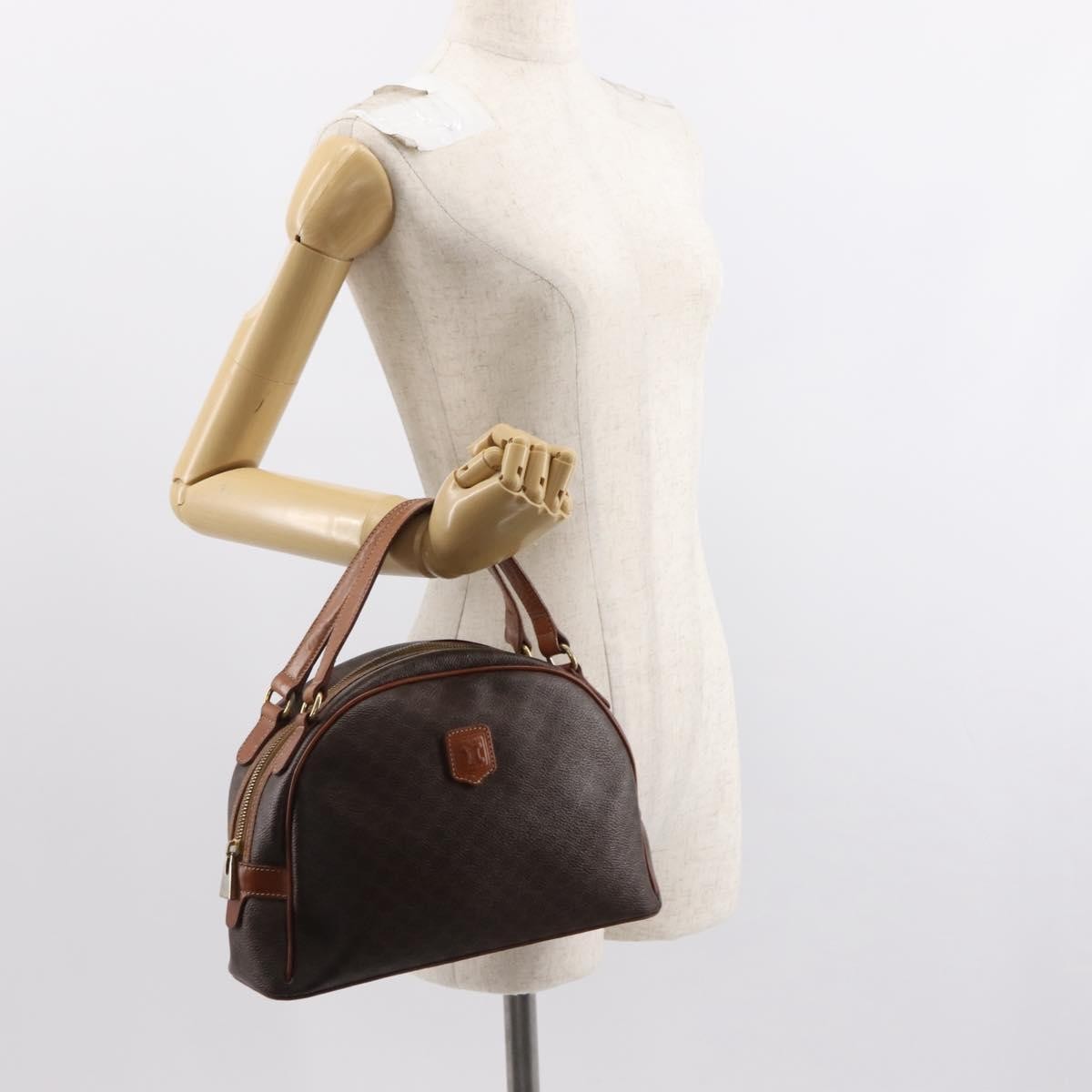 Celine Vintage Macadam Handbag Canvas And Leather Brown Canvas Handbag