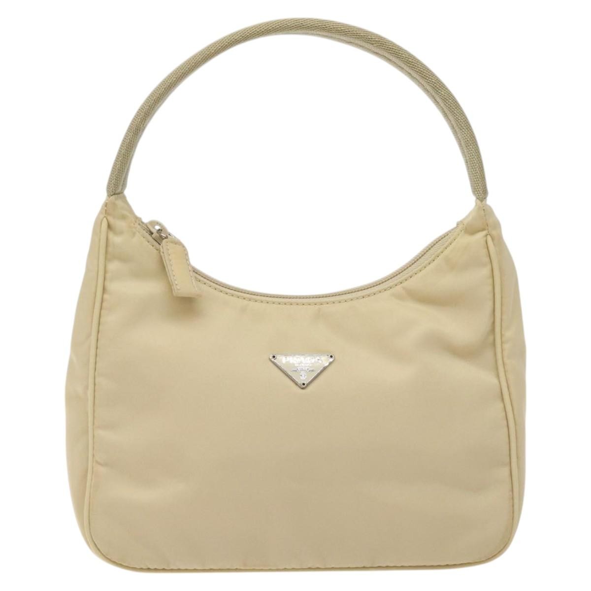Prada Hobo Tessuto Beige Nylon Handbag
