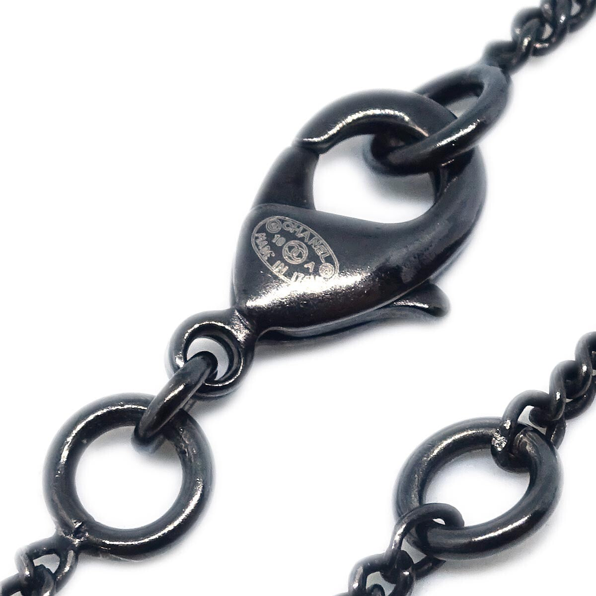 Chanel Vintage Cc Pendant Necklace Metal Black Metal Necklace Jewelry